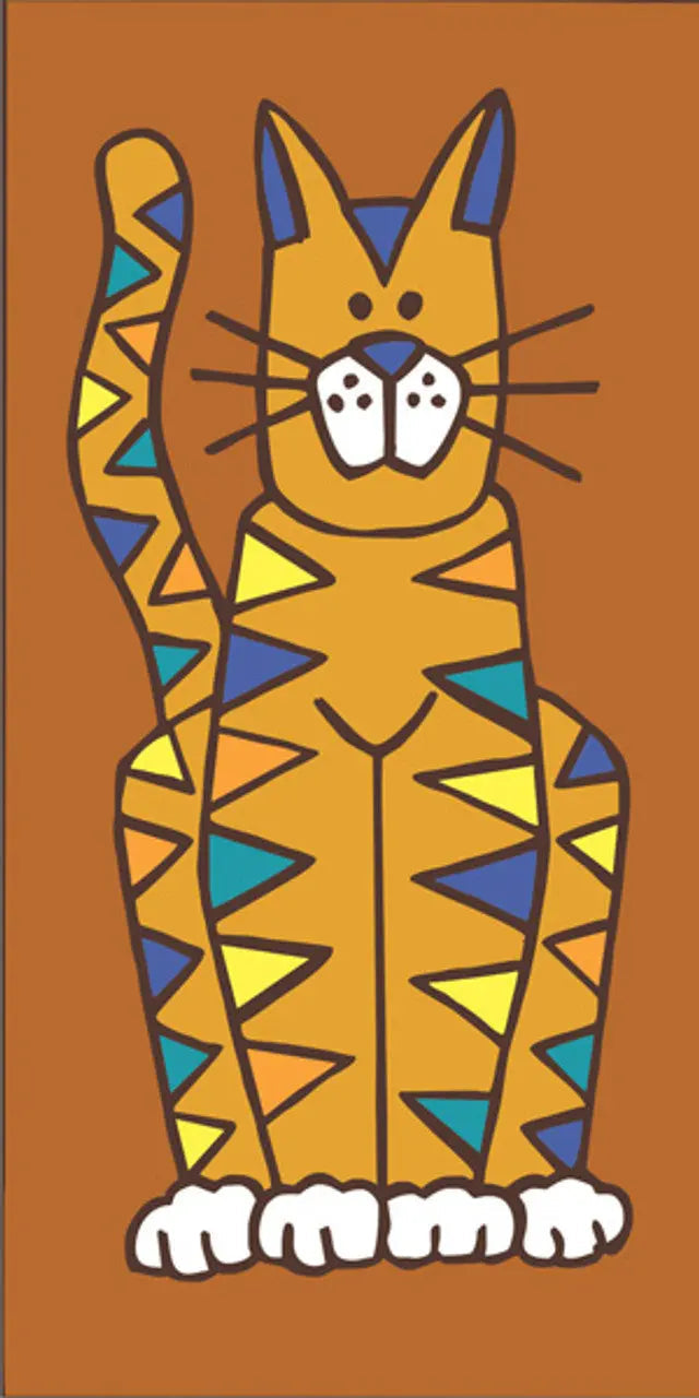 Cat End Cap Tile - Sand, Turquoise or Brown