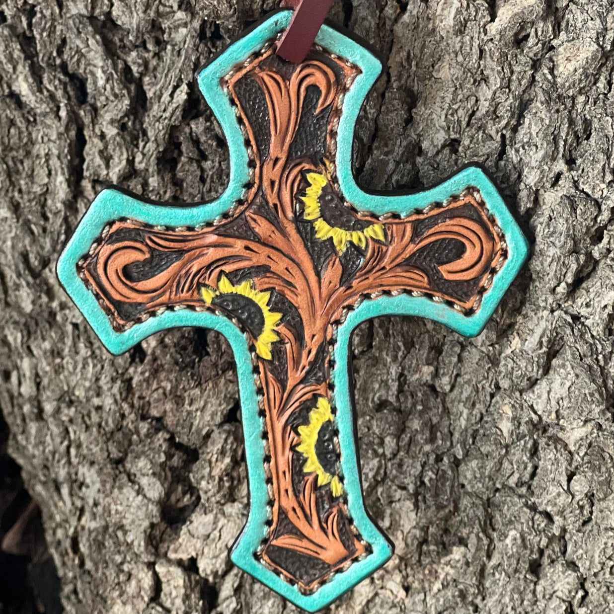 Alamo Saddlery 108- Turquoise Sunflower Cross