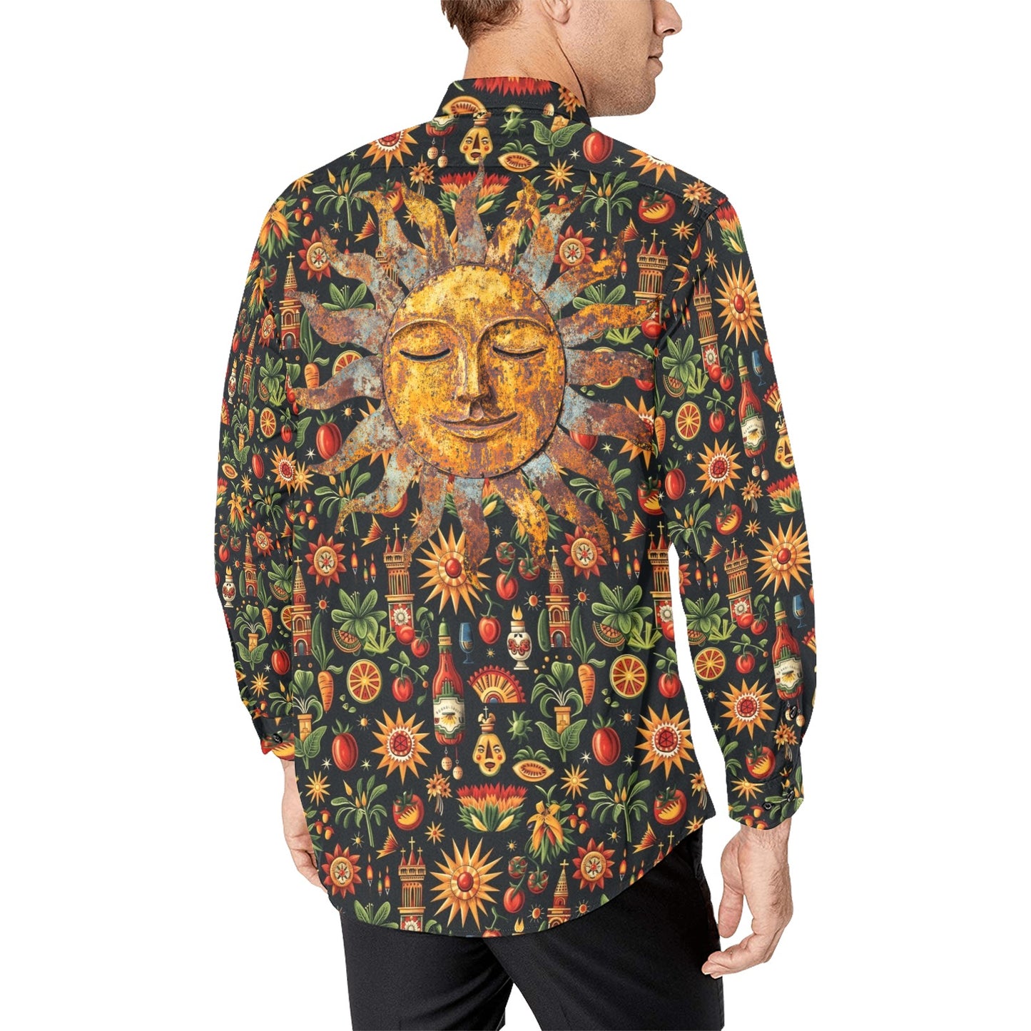 Colores De Mexico Culture Symbols Button Up Shirt