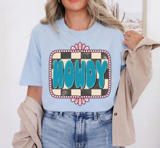 Checkered Howdy Graphic Tee