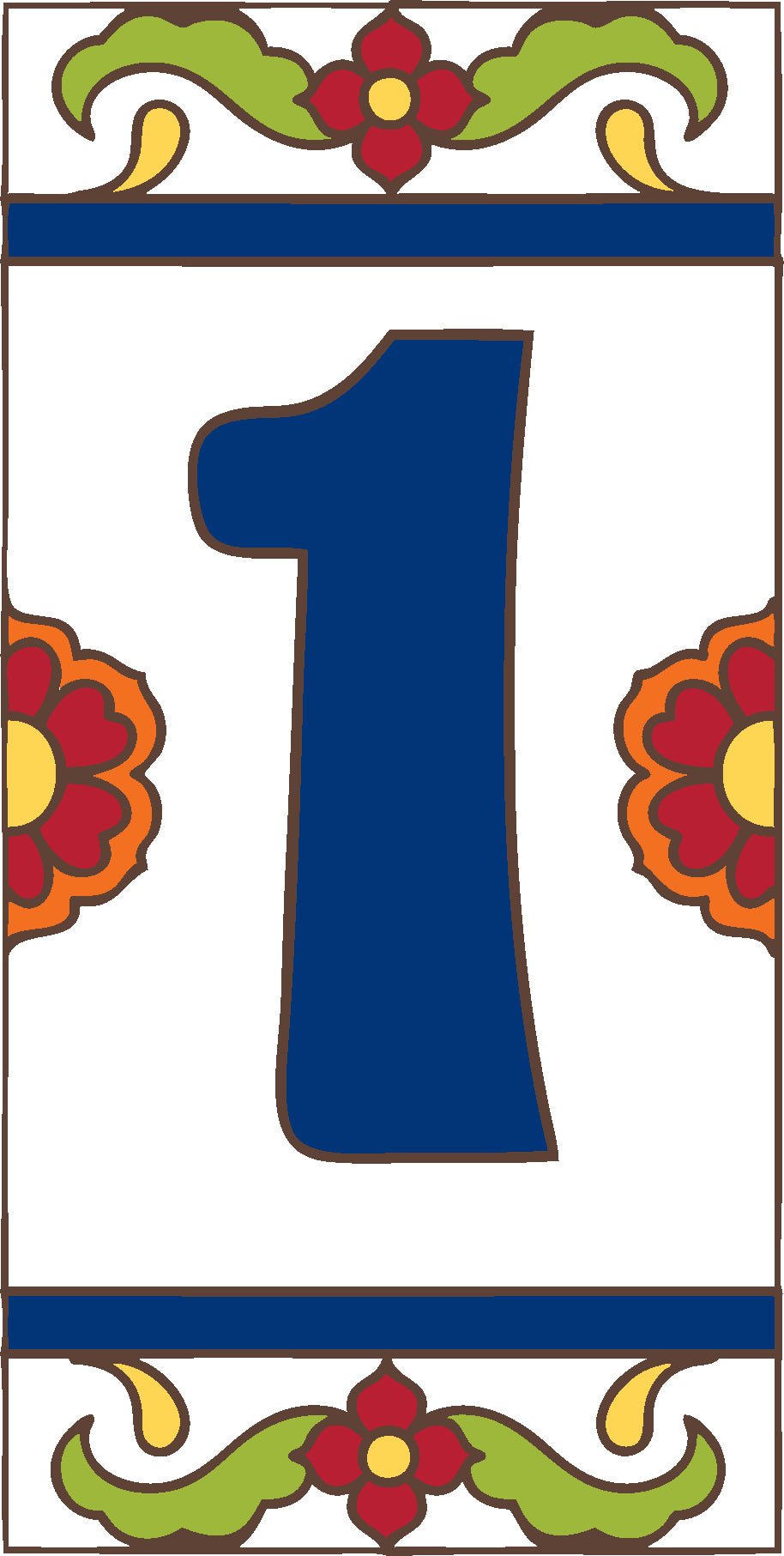 White Talavera Tile House Numbers