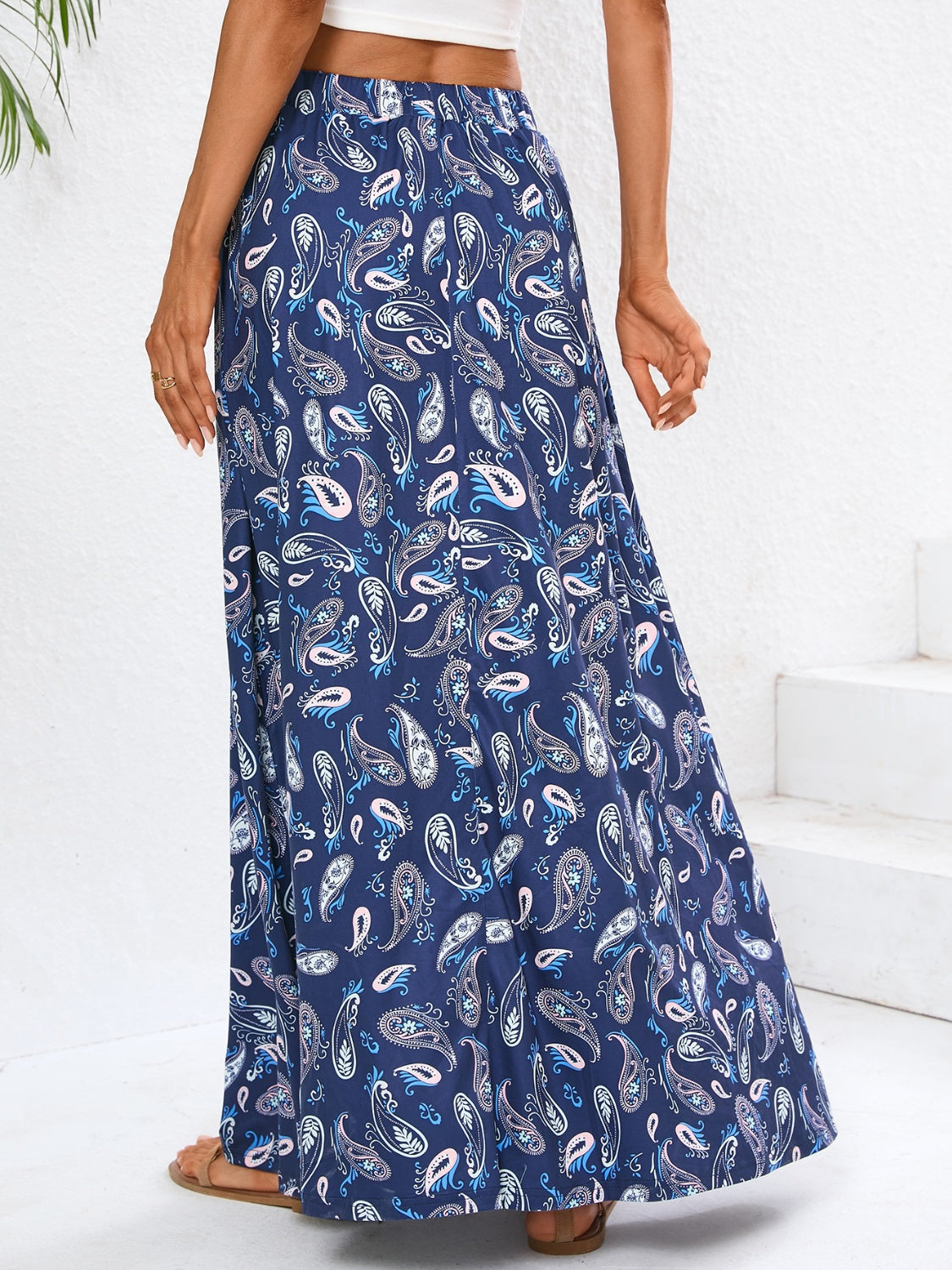 Western Bandana Paisley Print Maxi Skirt
