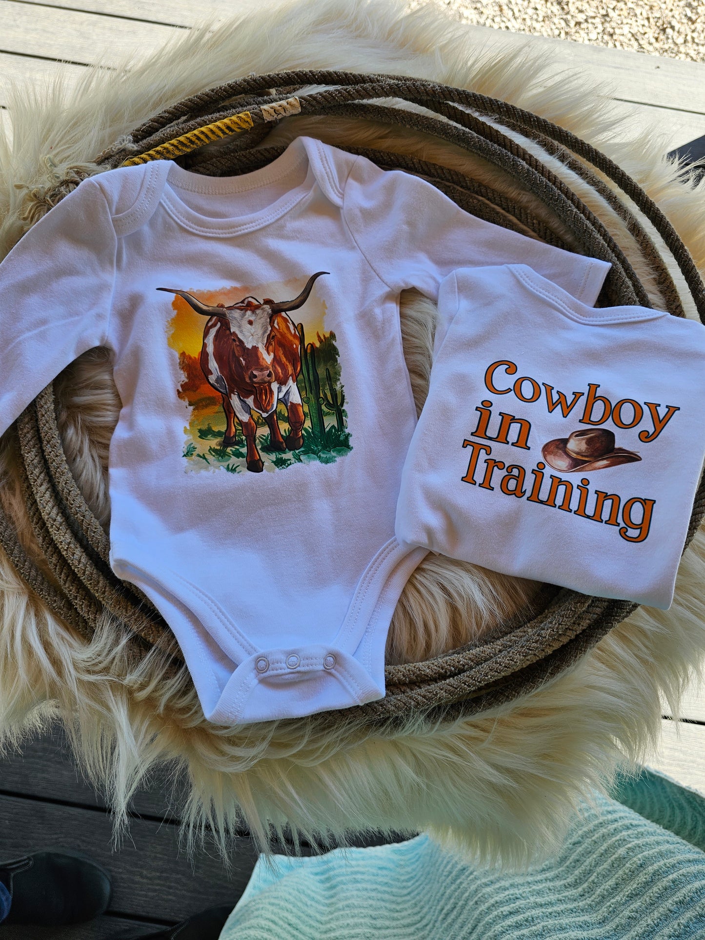 Longhorn Cowboy In Training Long Sleeve Bodysuit