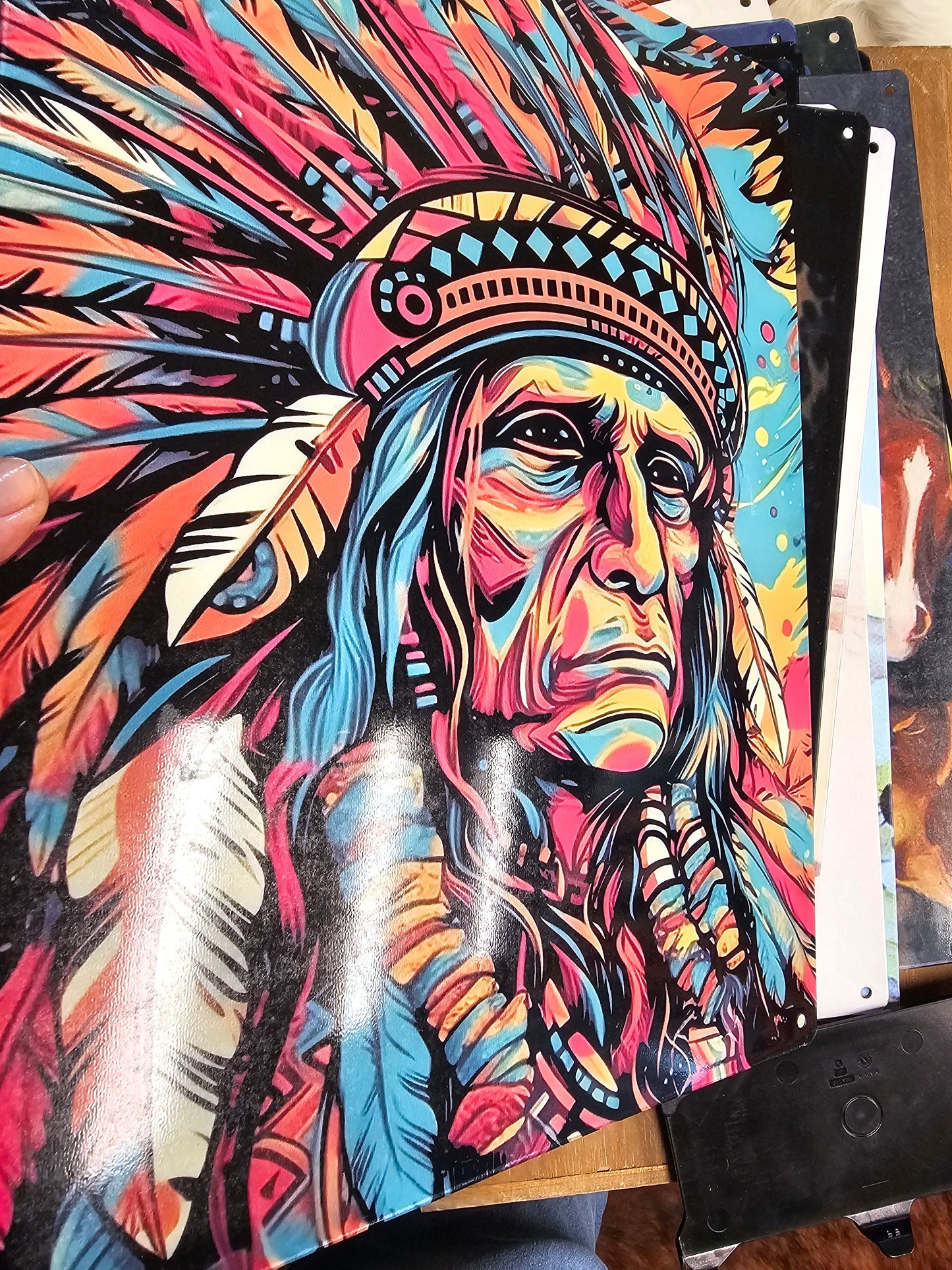 Colorful Chief Metal Tin Sign 12"x16" (Made in USA)