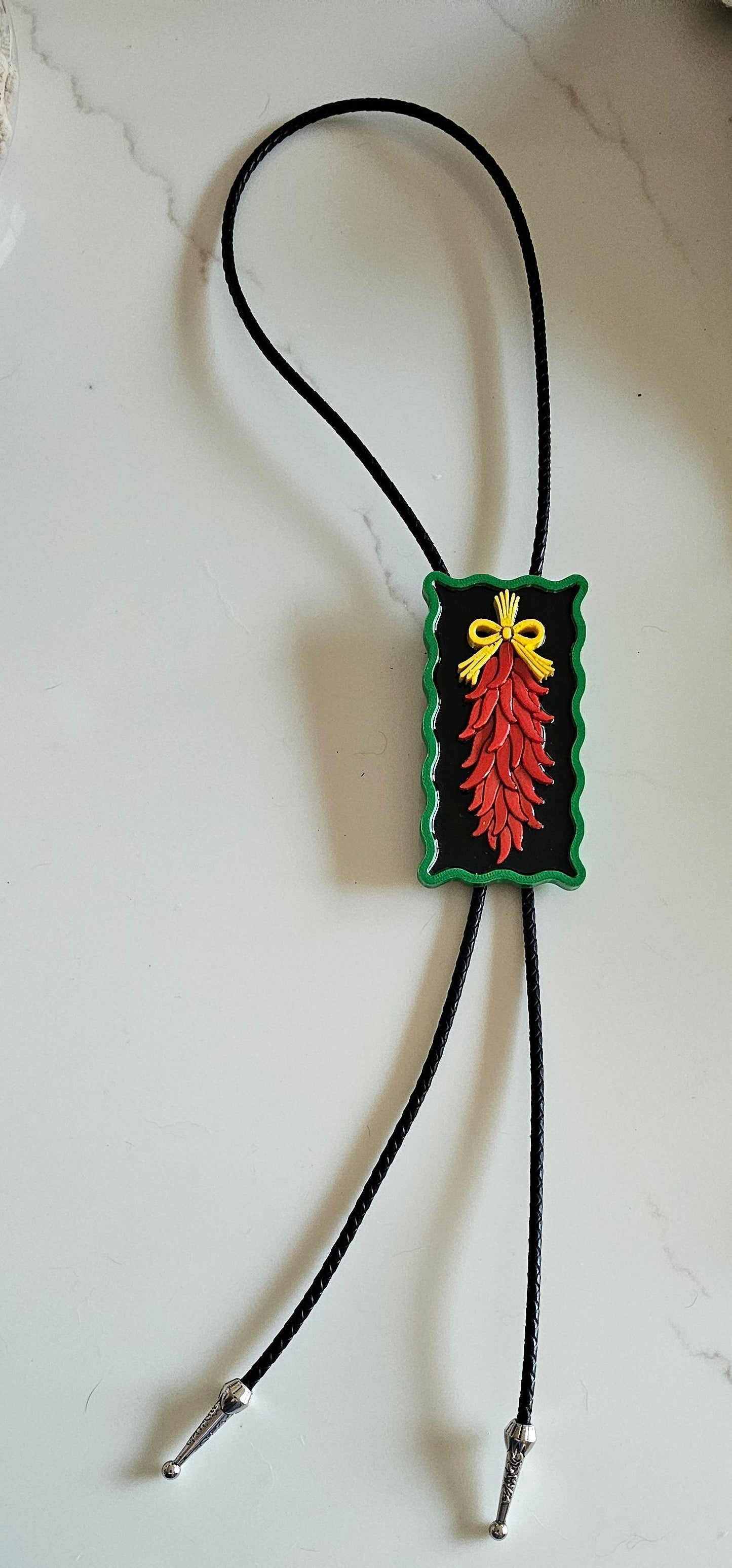 Baha Ranch Santa Fe 3D Red Chili Ristra Bolo Tie Necklace