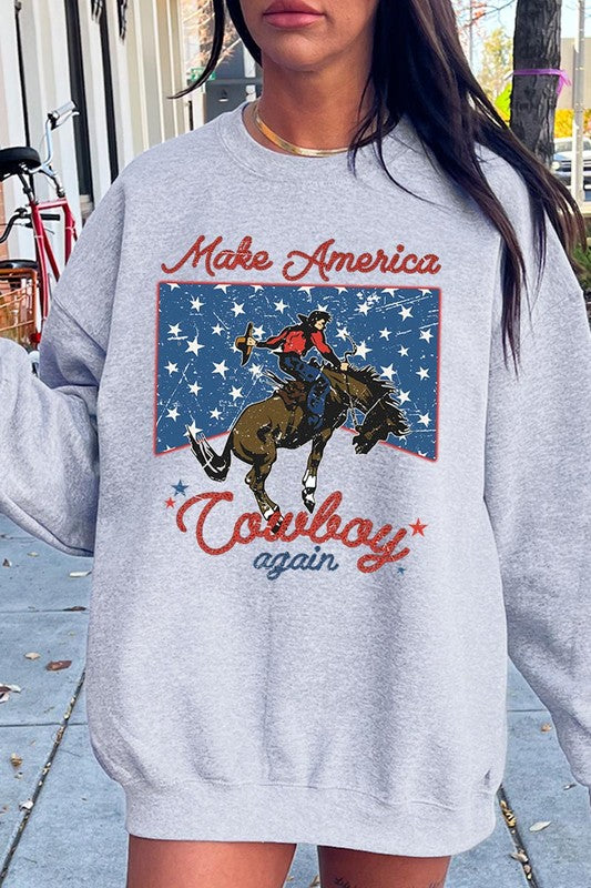 Make America Cowboy Graphic Fleece Sweatshirts choice of colors