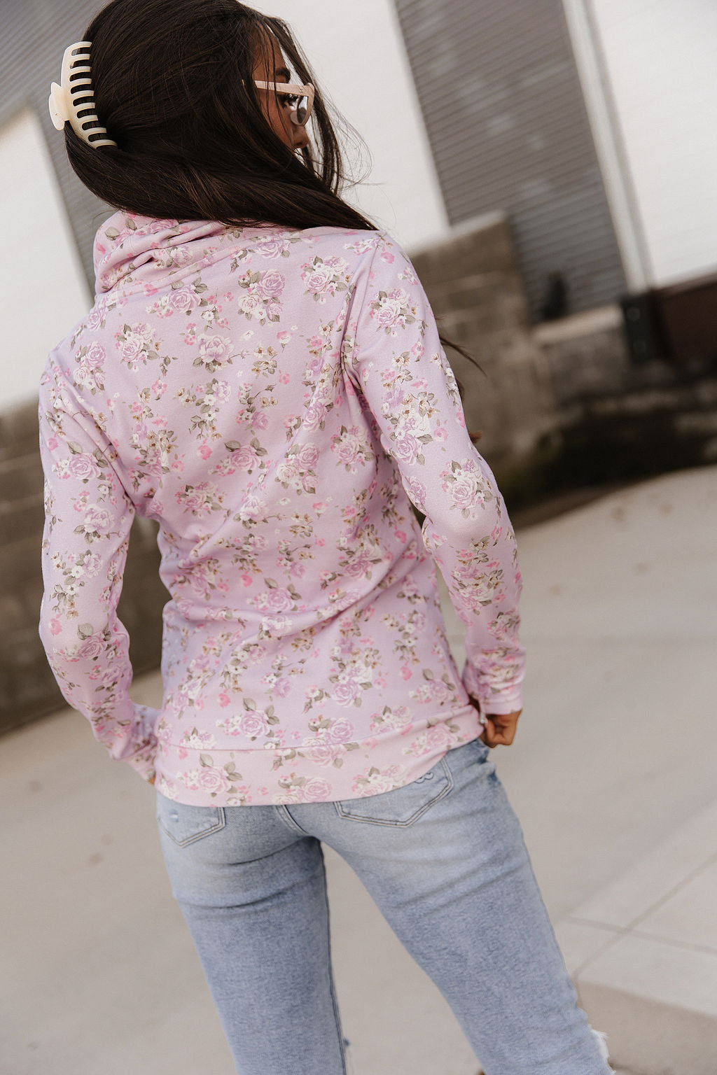 Ampersand Avenue CowlNeck Sweatshirt - Lavender Rose