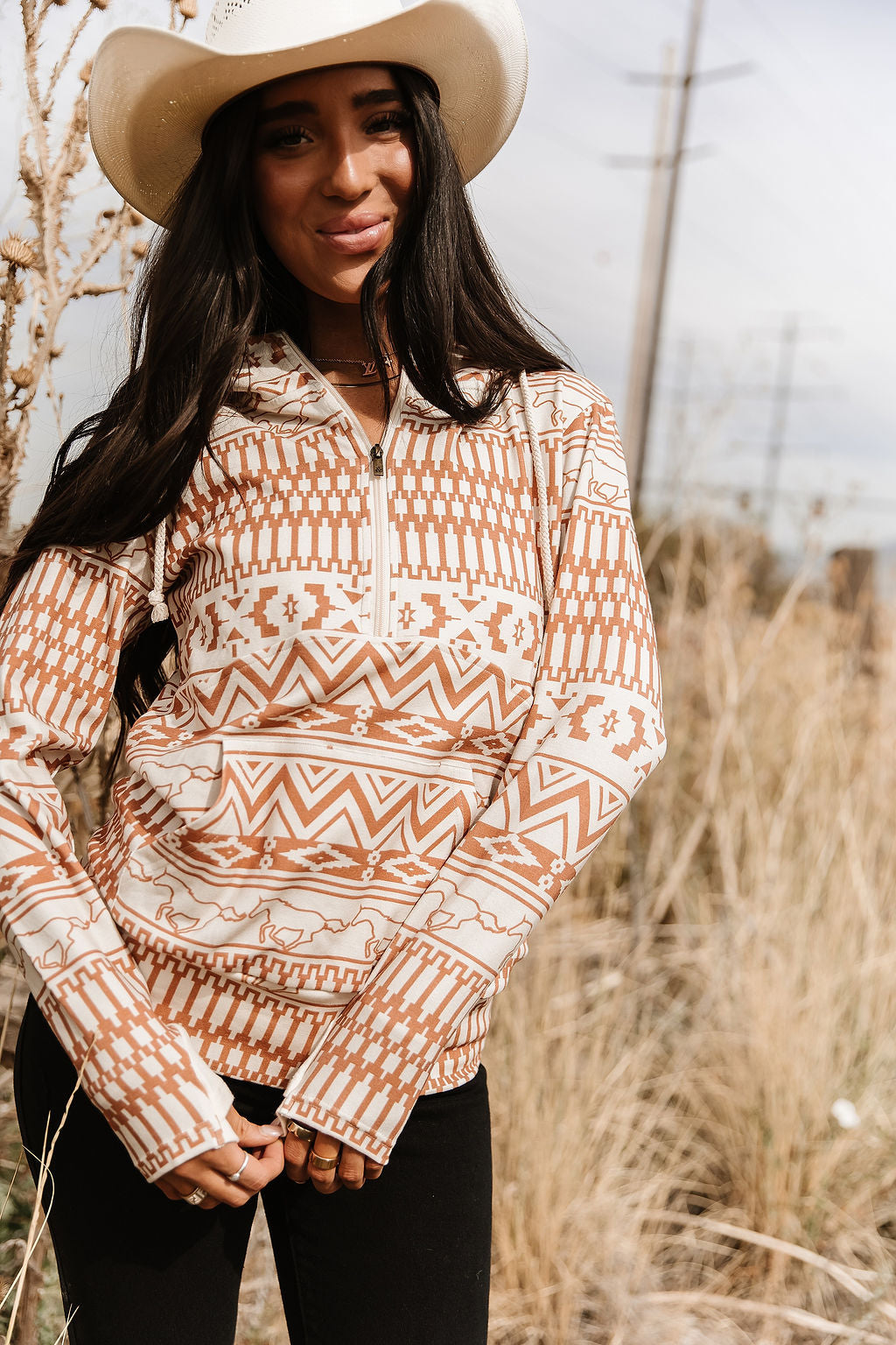 Ampersand Avenue HalfZip Sweatshirt - Bronco Babe