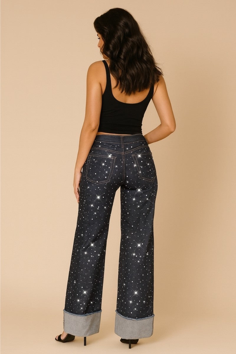GJG Gary Low Rise Rhinestone Jean - Rinse Wash