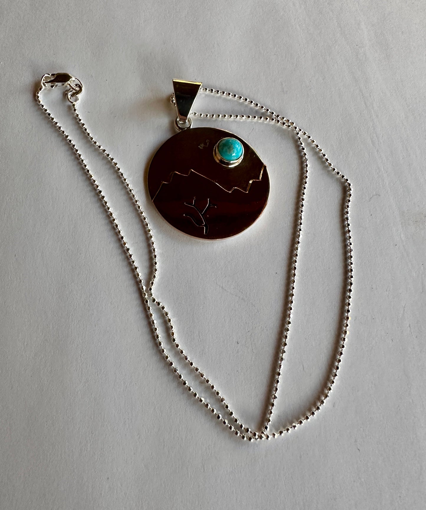 Copper Sunrise Pendant Necklace