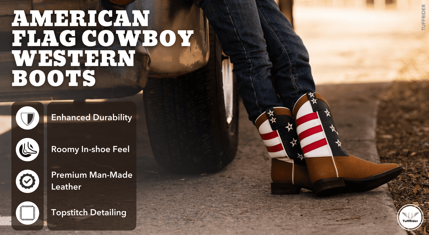 TuffRider Toddler American Flag Cowboy Western Boot