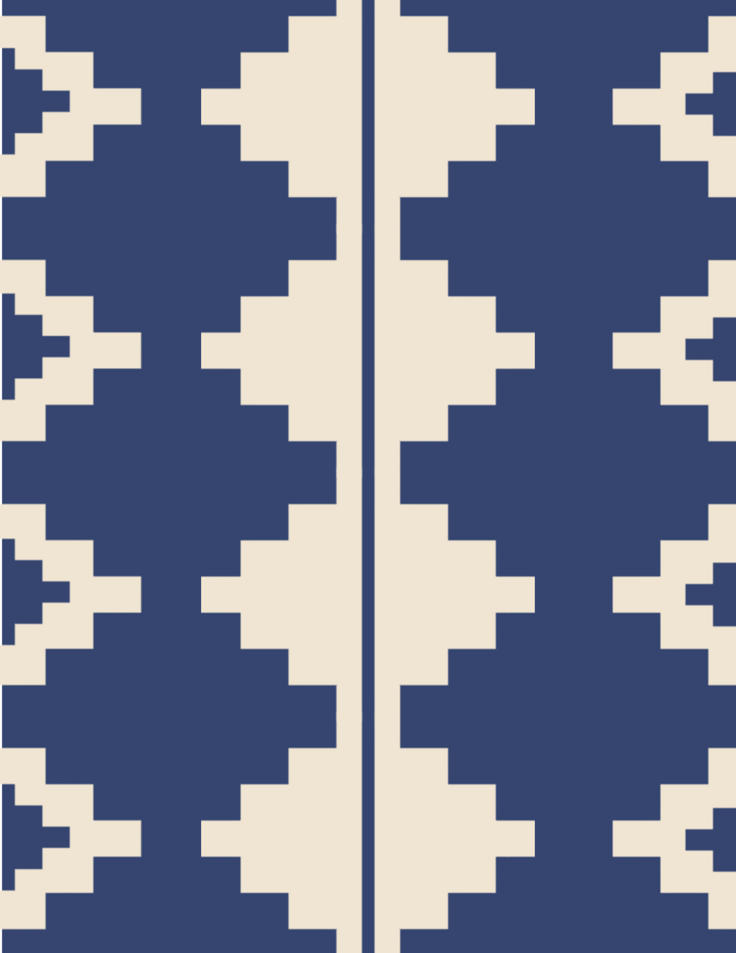 Western Grande Presidio Navy + Cream 100% Cotton -- 54"x74" Oversized Throw Blanket