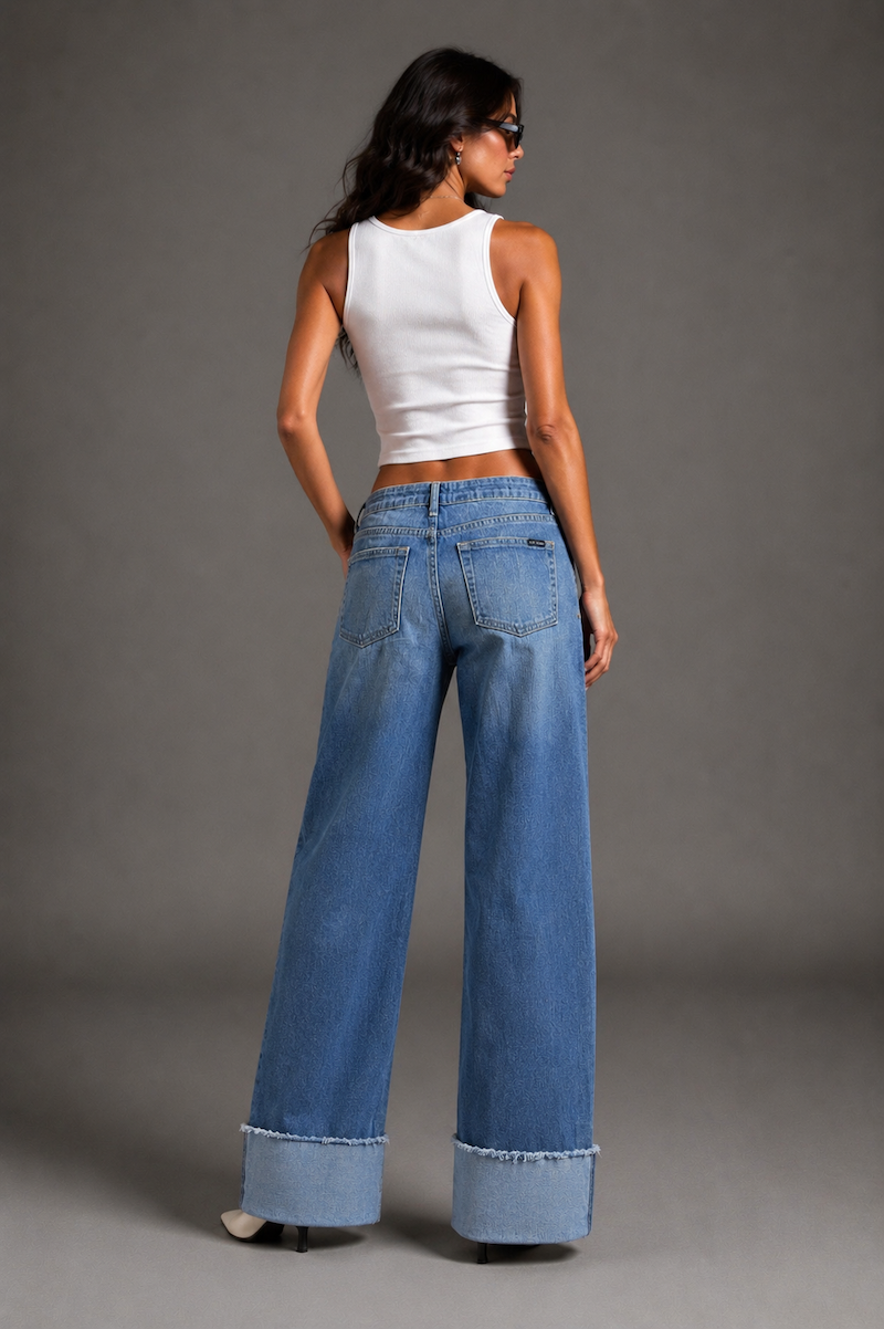 GJG Silver Static Low Rise Jean- Medium Wash