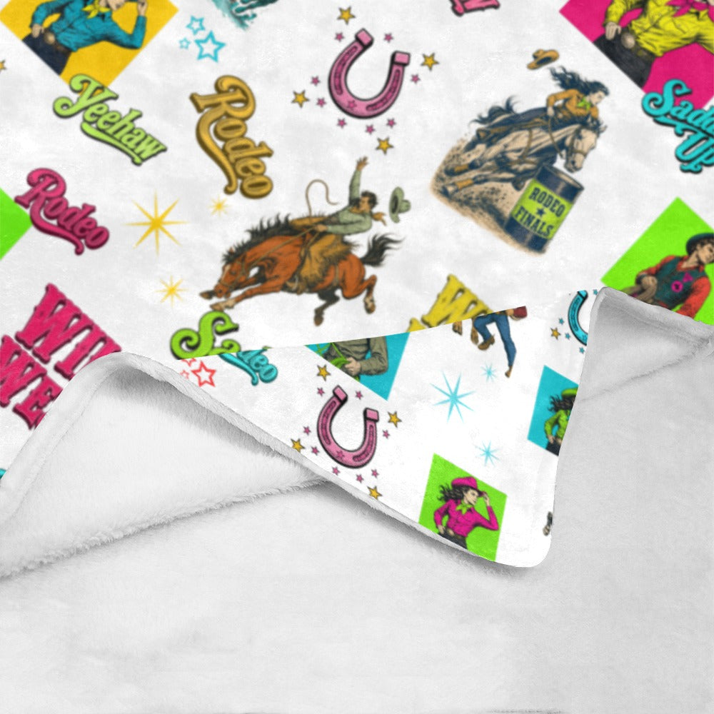 Baha Ranch The Last Roundup Minky Throw Blanket 60" x 80" Made in America