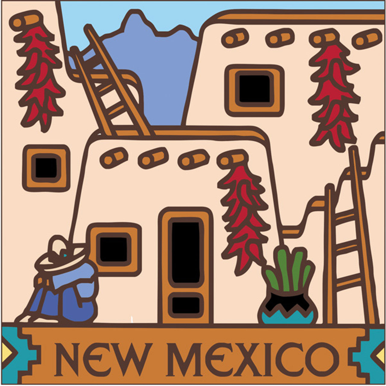 New Mexico Adobe House Tile