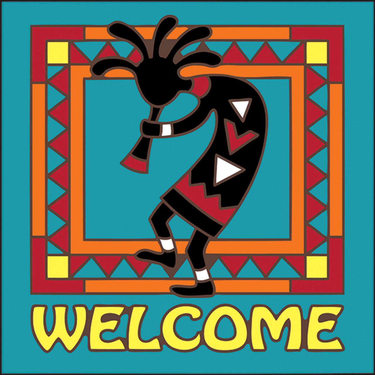 Welcome Koko Tile | Southwest Kokopelli Welcome Sign