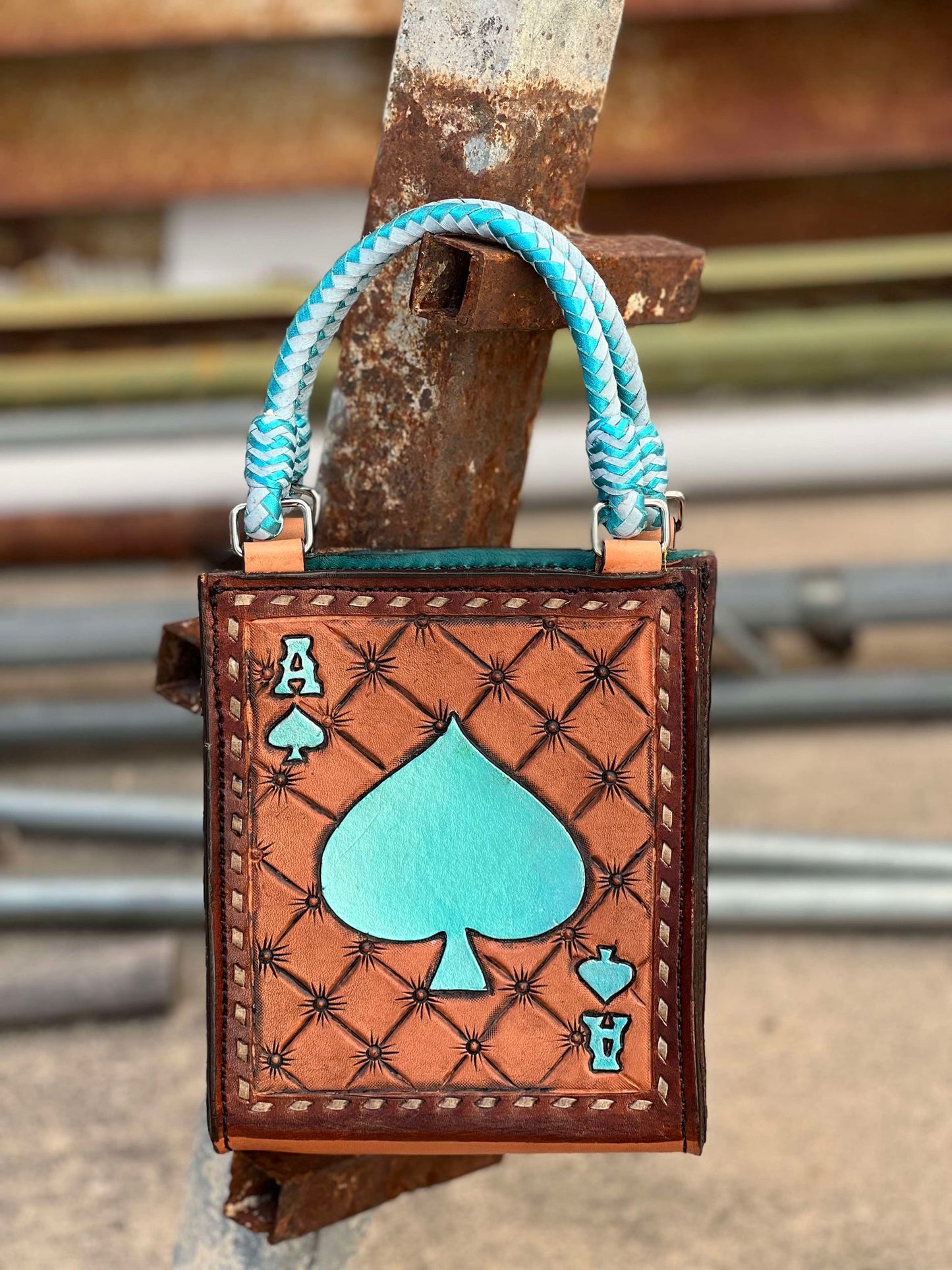 Alamo Saddlery Card Handbag - Turquoise Ace