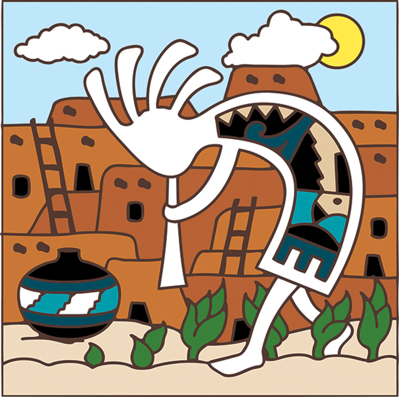 Pueblo Kokopelli Tile