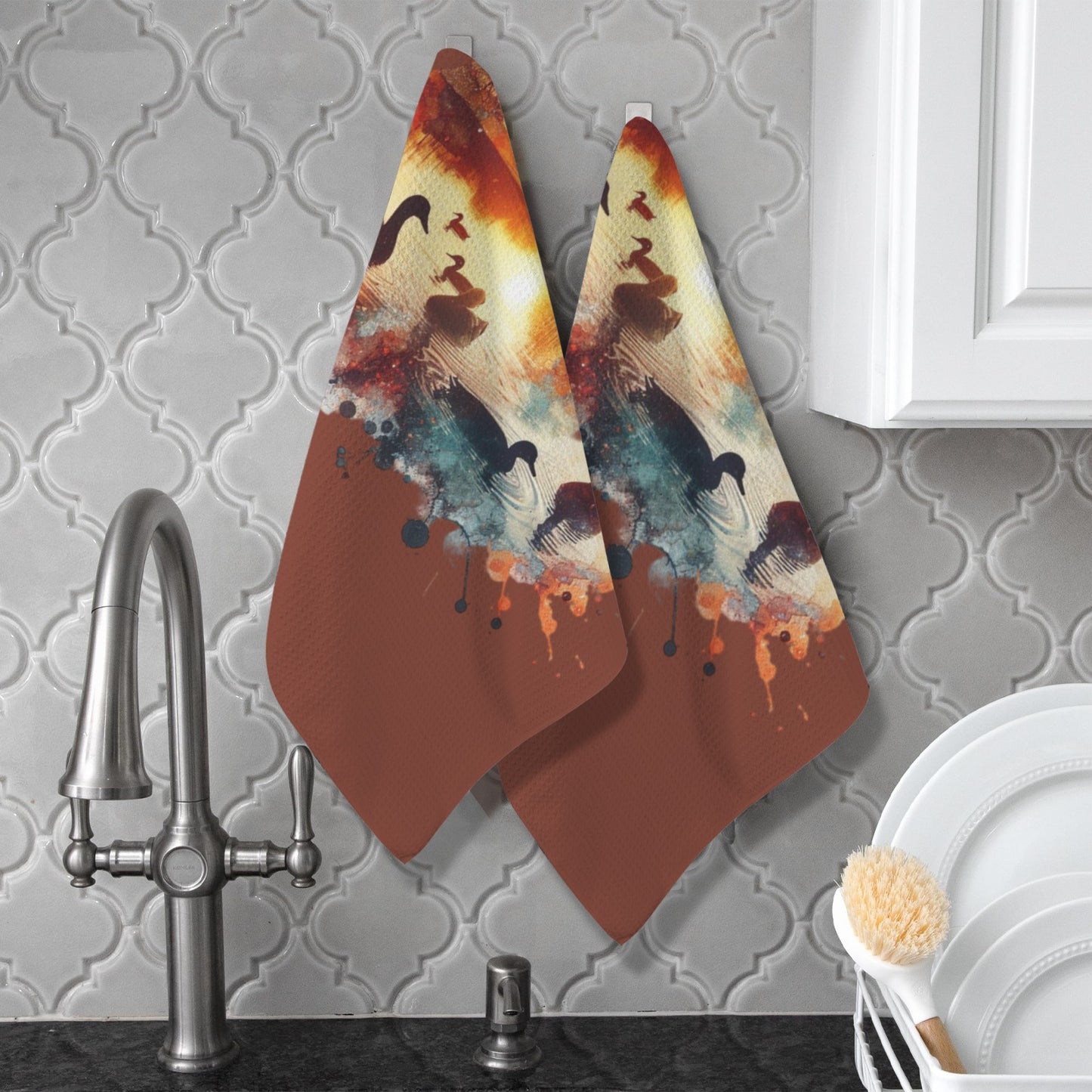 Labrador Retriever Duck Hunting Kitchen Set of 2 Dish Towels Made in America