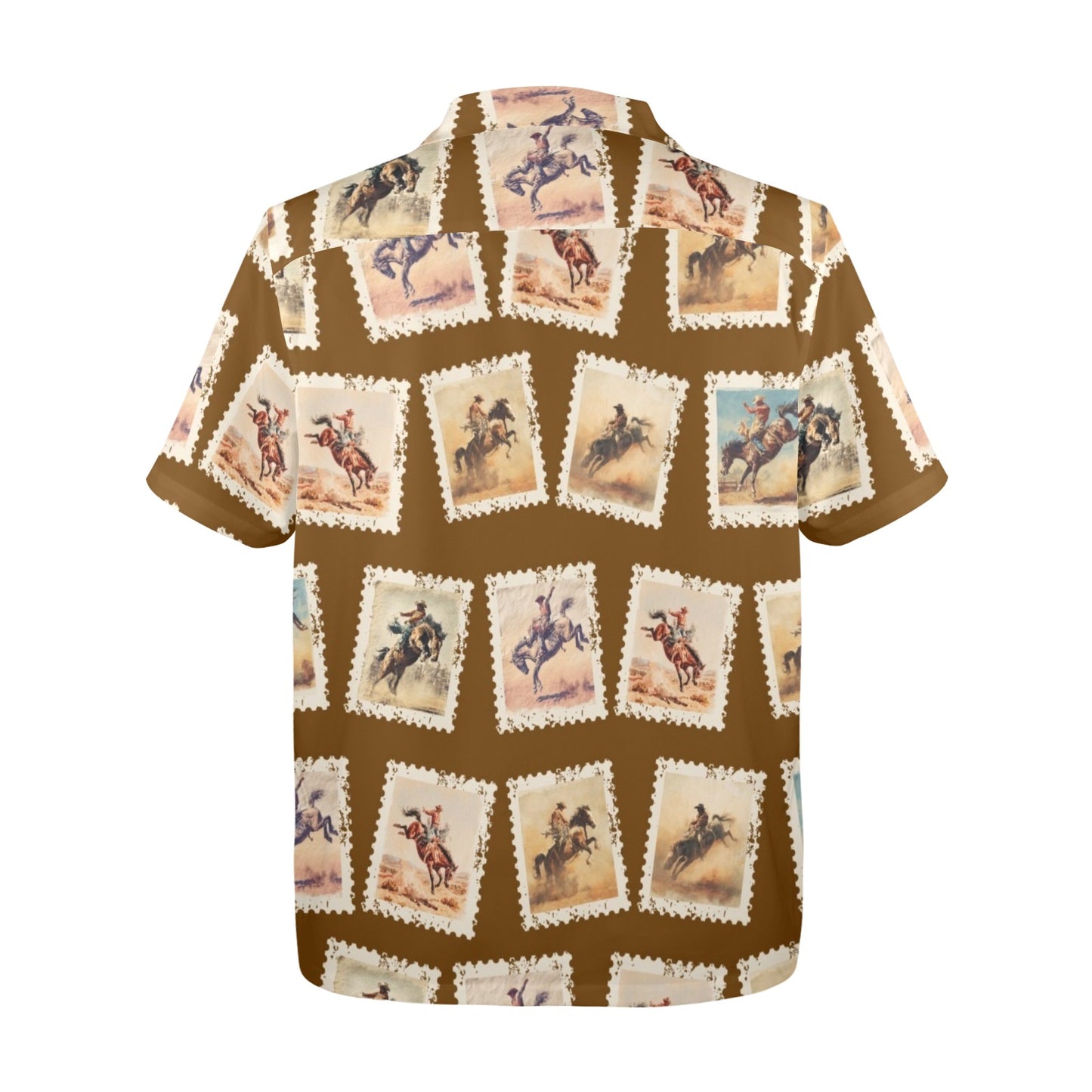 Baha Ranch Stamp Rodeo Western Hawaiian Shirt Made in America