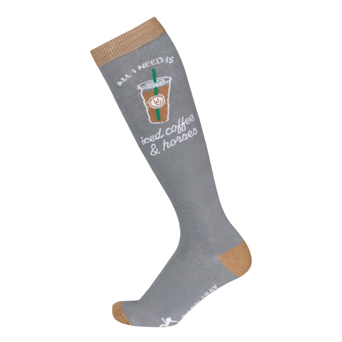 Dapplebay Knit Boot Socks-Iced Coffee & Horses