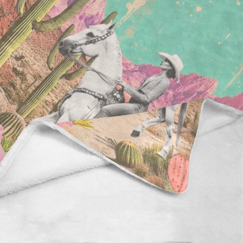 Desert Cowgirl Throw Blanket 60" x 80" Made in USA