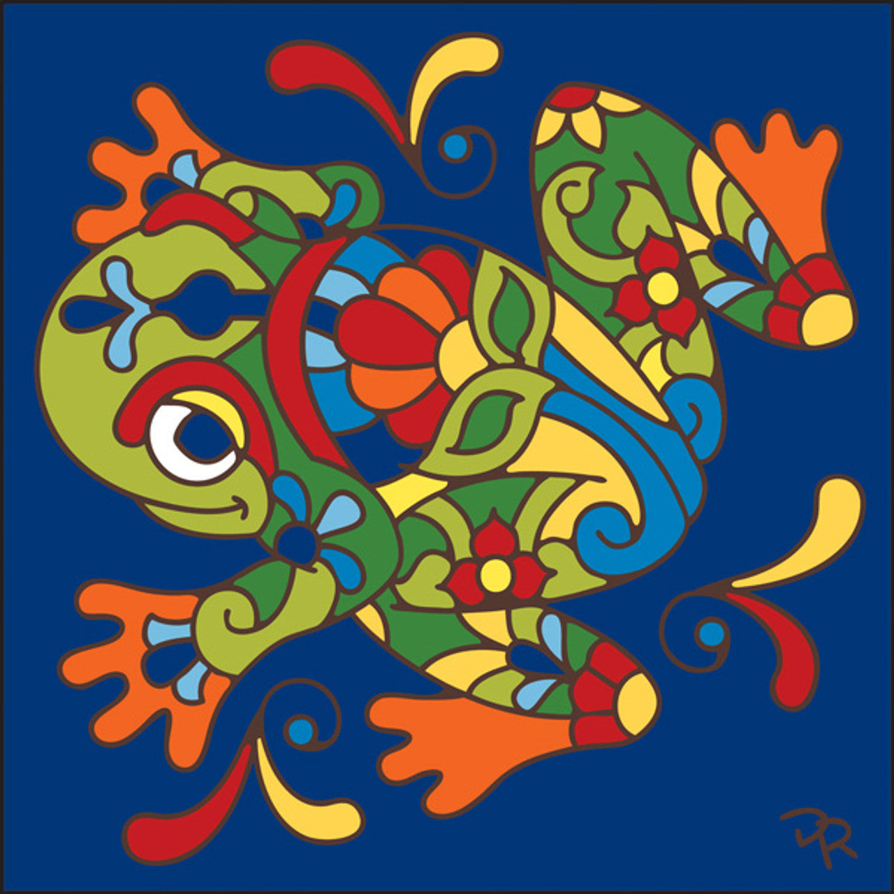 Talavera Jumping Frog Tile