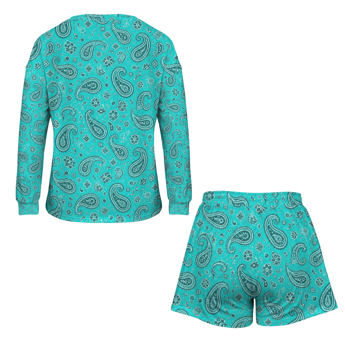 Baha Ranch The Last Roundup Western Long Sleeve Top & Shorts Pajama Lounge Set
