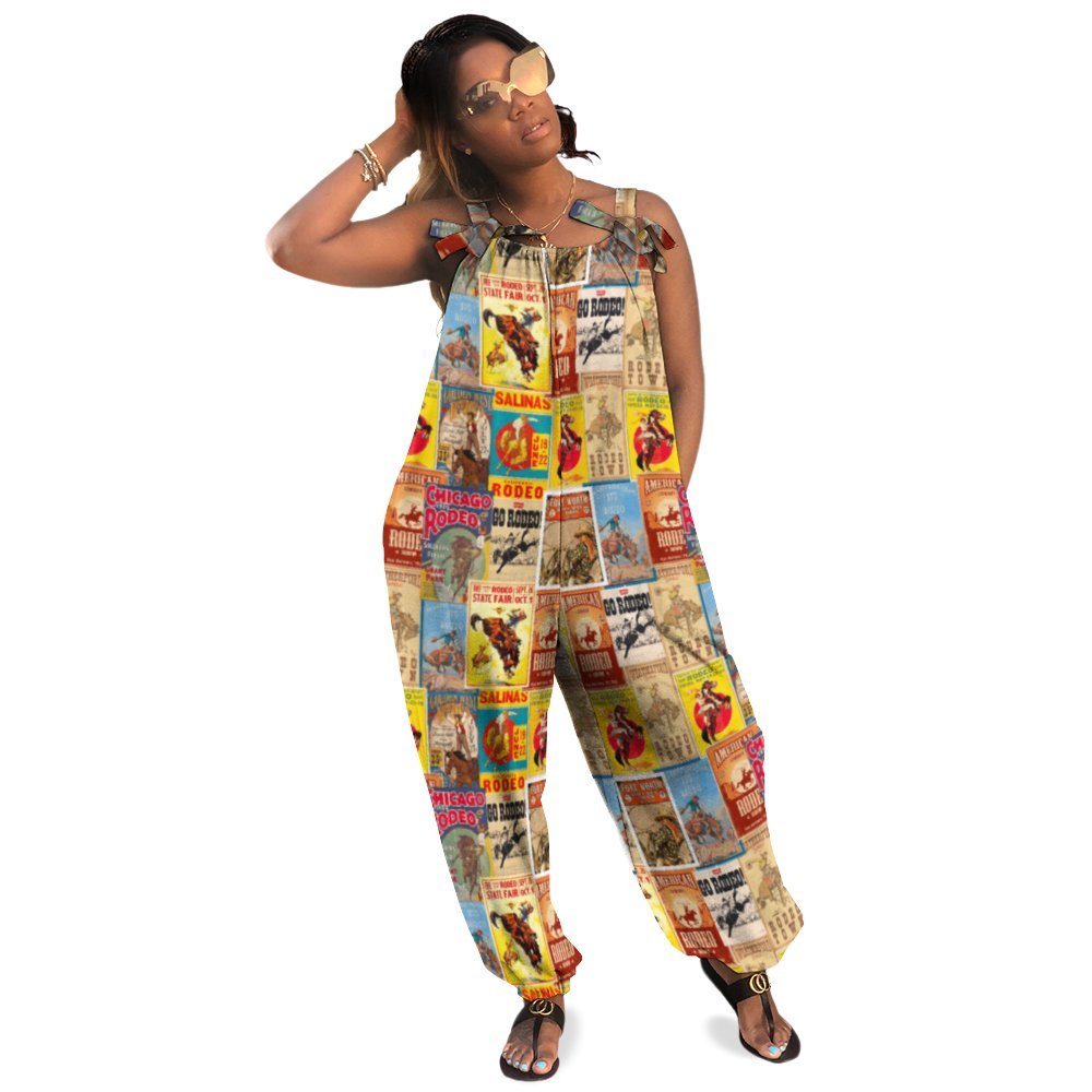 Vintage Rodeo Poster Relaxed Fit Jumpsuit Baha Ranch Western Wear