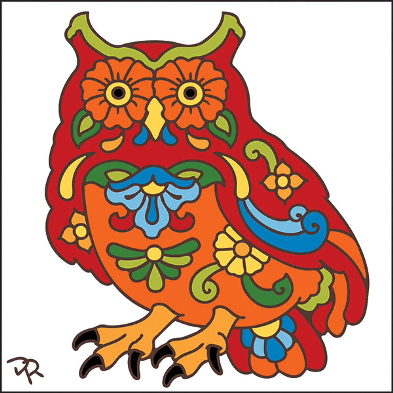 Talavera Owl Tile