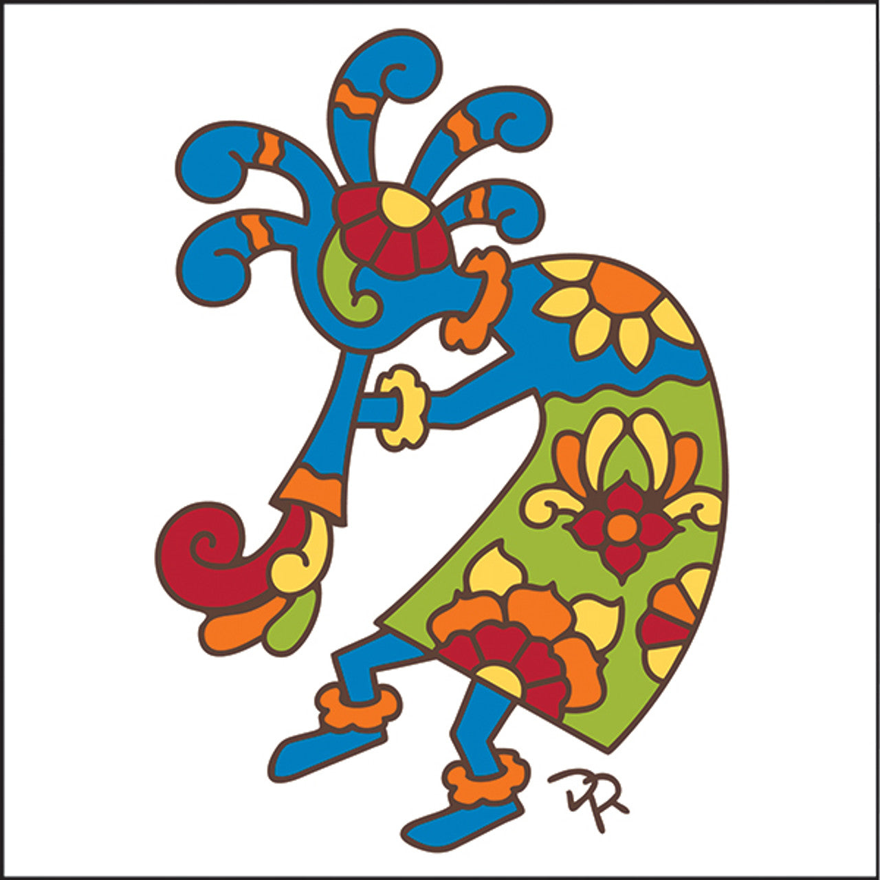 Talavera Kokopelli Tile