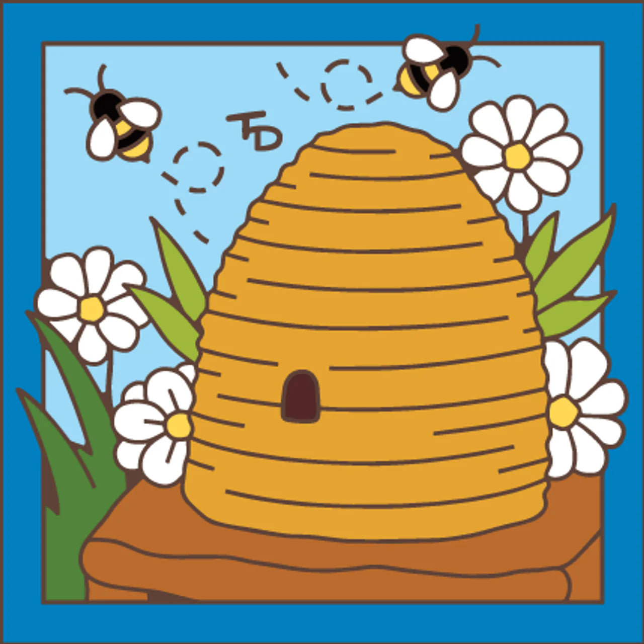 Bee Skep Beehive Tile