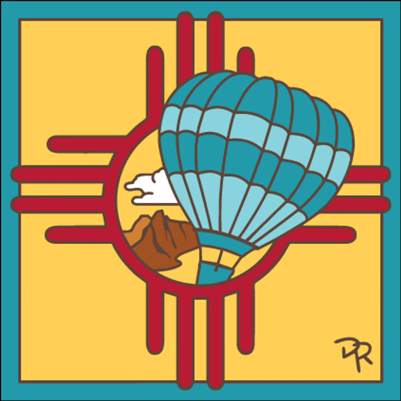 Hot Air Balloon Zia Tile