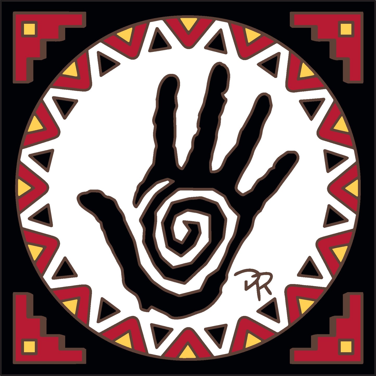 Healing Hand with Native American Border Tile