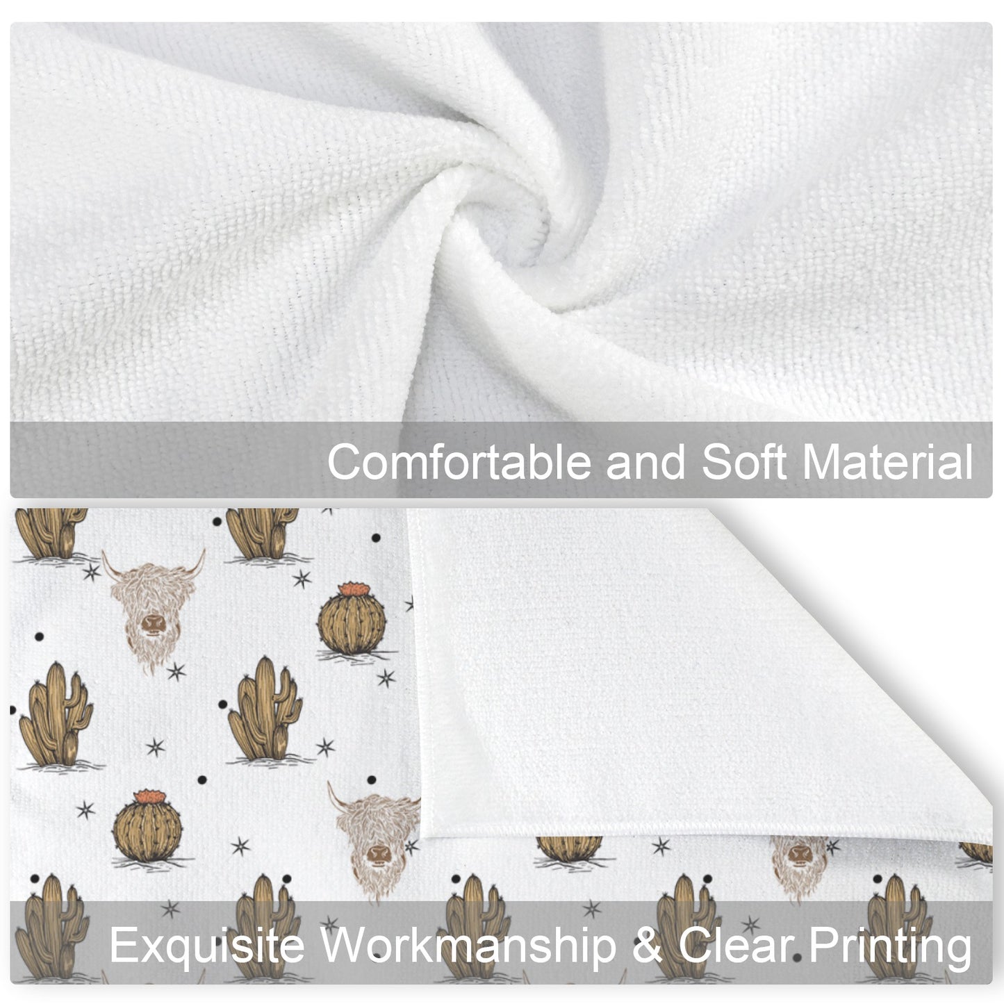 Baha Ranch Highlands Southwest Set of 4 Kitchen Dish Towels Made in America