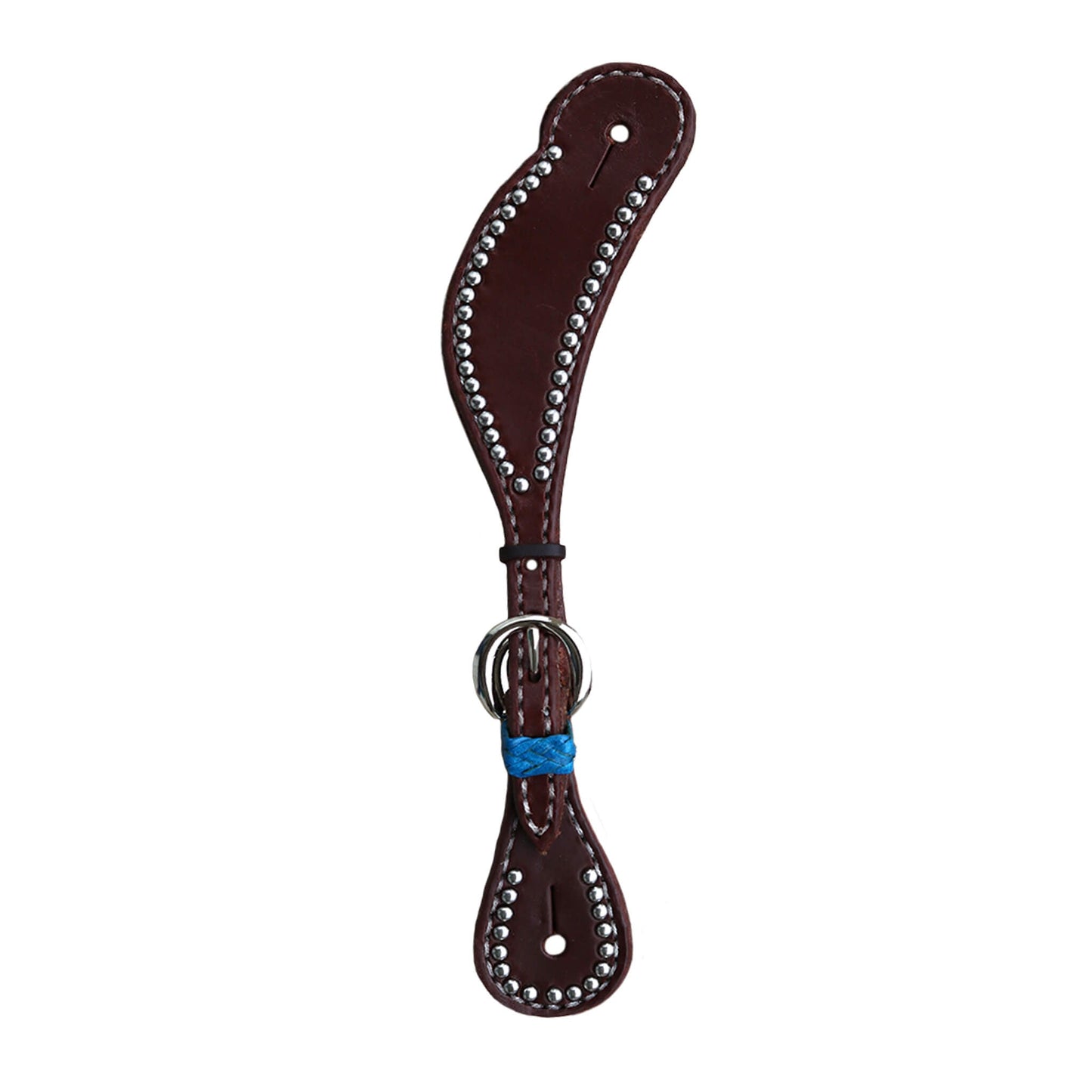 Alamo Saddlery 382-HTP Ladies spur straps heavy oiled chocolate leather with spots