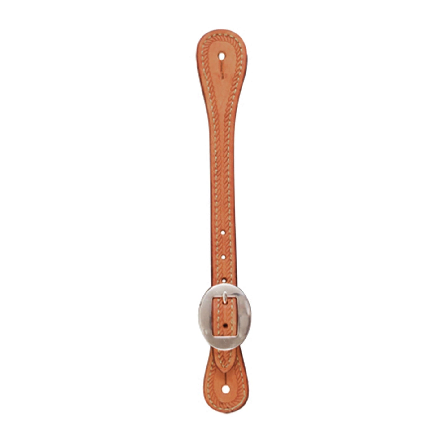Alamo Saddlery E-387RPE Elite men's spur straps golden leather rope tooled