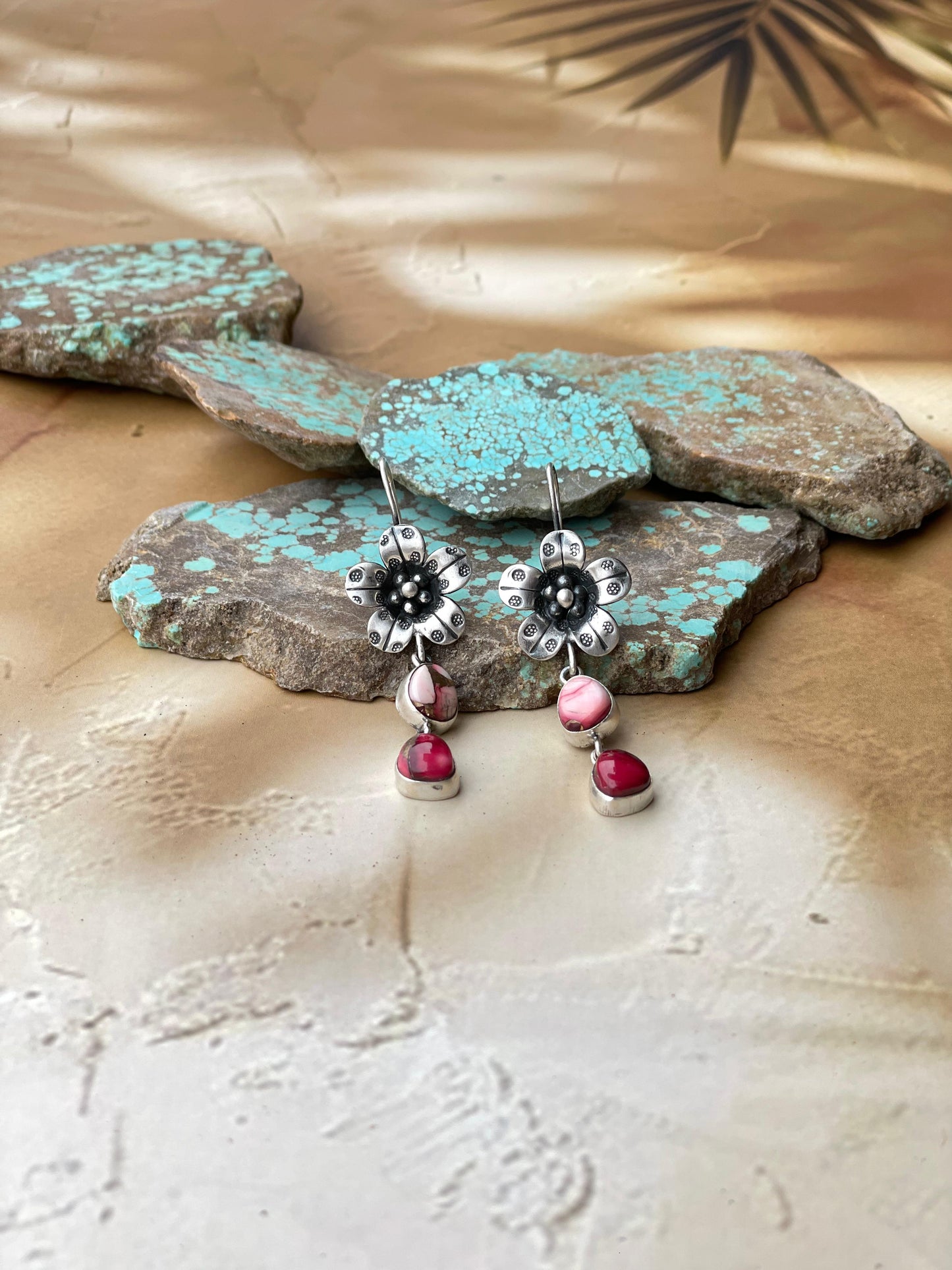 Dahlia Rose Handmade Sterling Silver Flower Dangles