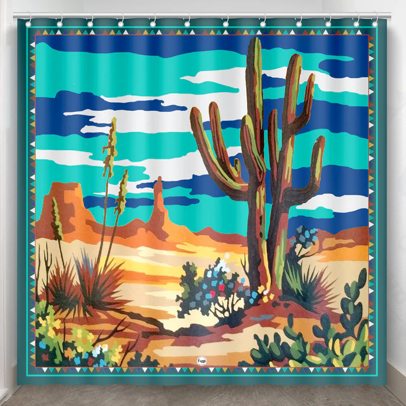 Paint By Numbers Cactus Desert Shower Curtain