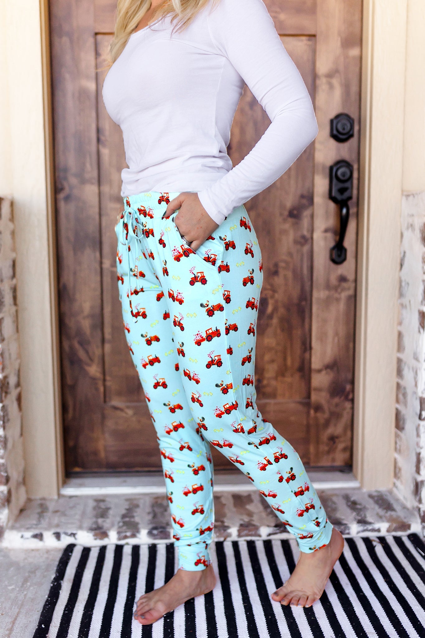 Farm Friends with Red Tractors Women's Jogger Style PJ Pants XS OR XXL