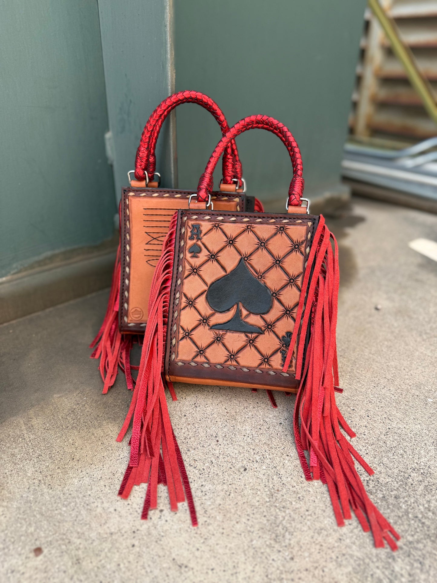 Alamo Saddlery The Card Handbag- The Red Ace Fringe