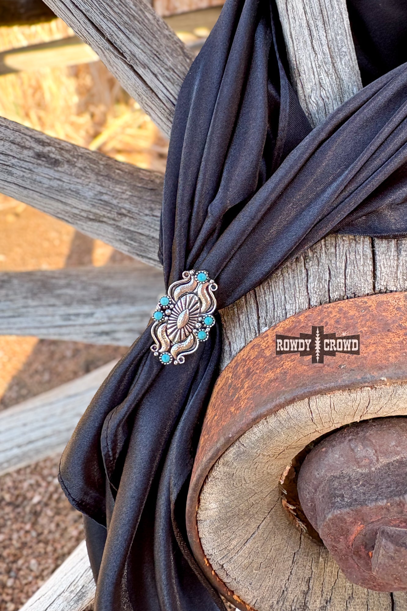 Foulard Mince Mini Sauvage Bleu Western / Cravate de Cowgirl
