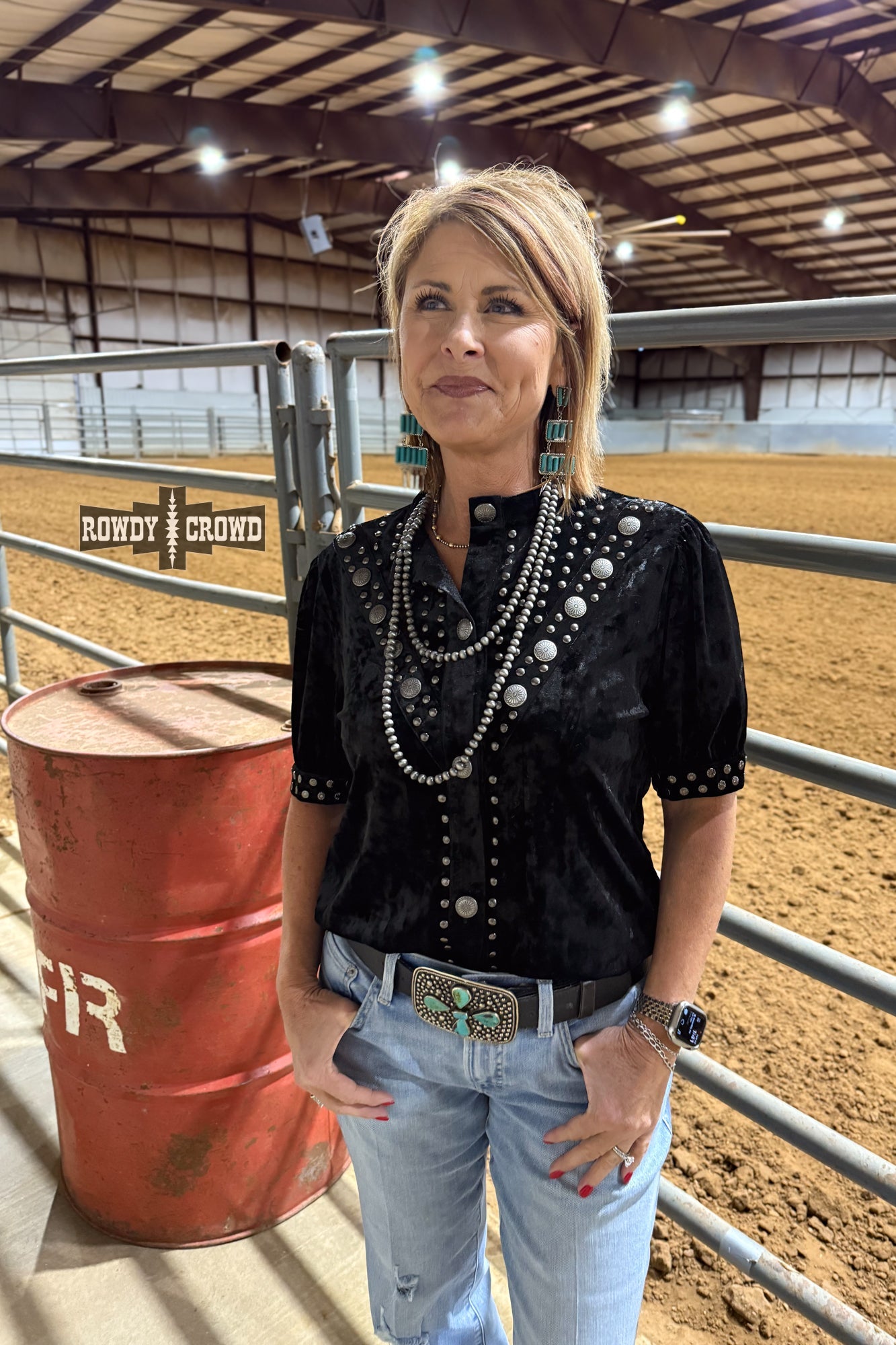 BLACK Vallejo Velvet Button Up