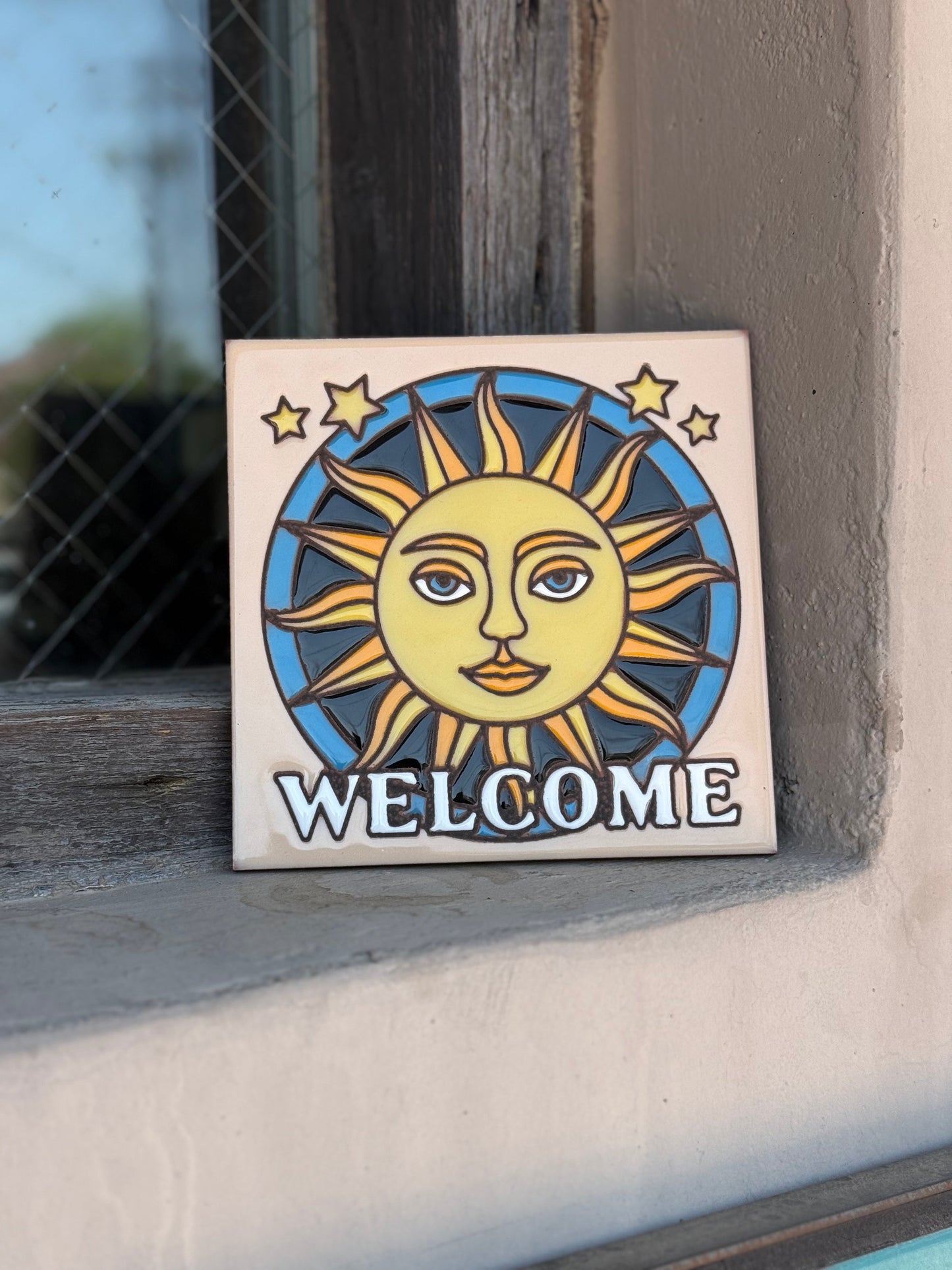 Welcome Sunface Tile | Sun Welcome Sign