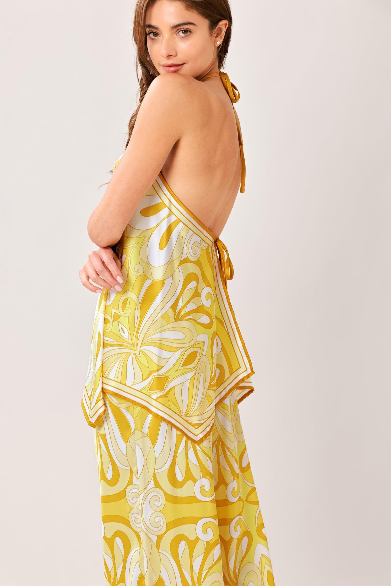Flying Tomato Golden Swirl Woven Hanky Top