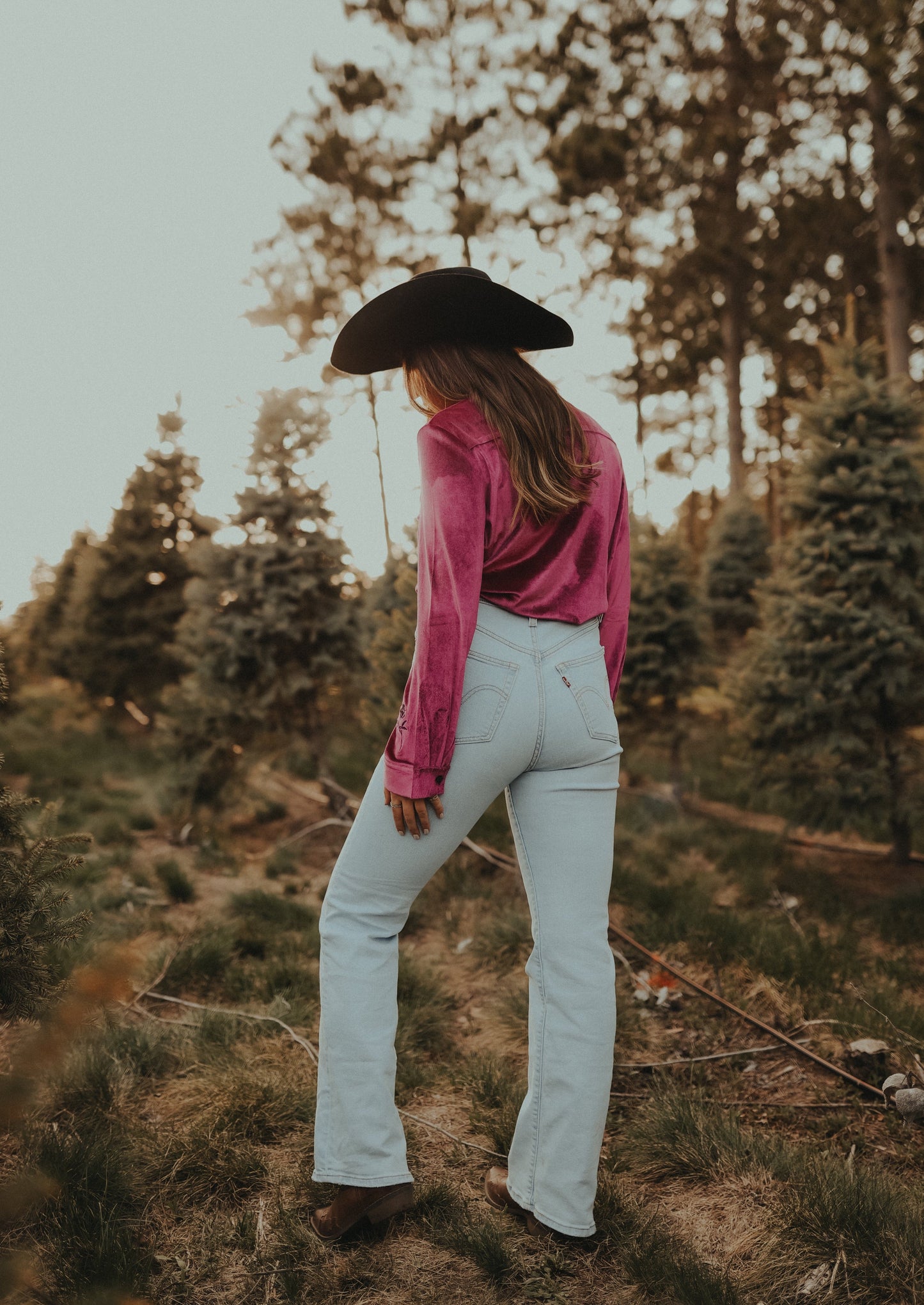 Pink Night Velvet Rodeo Shirt