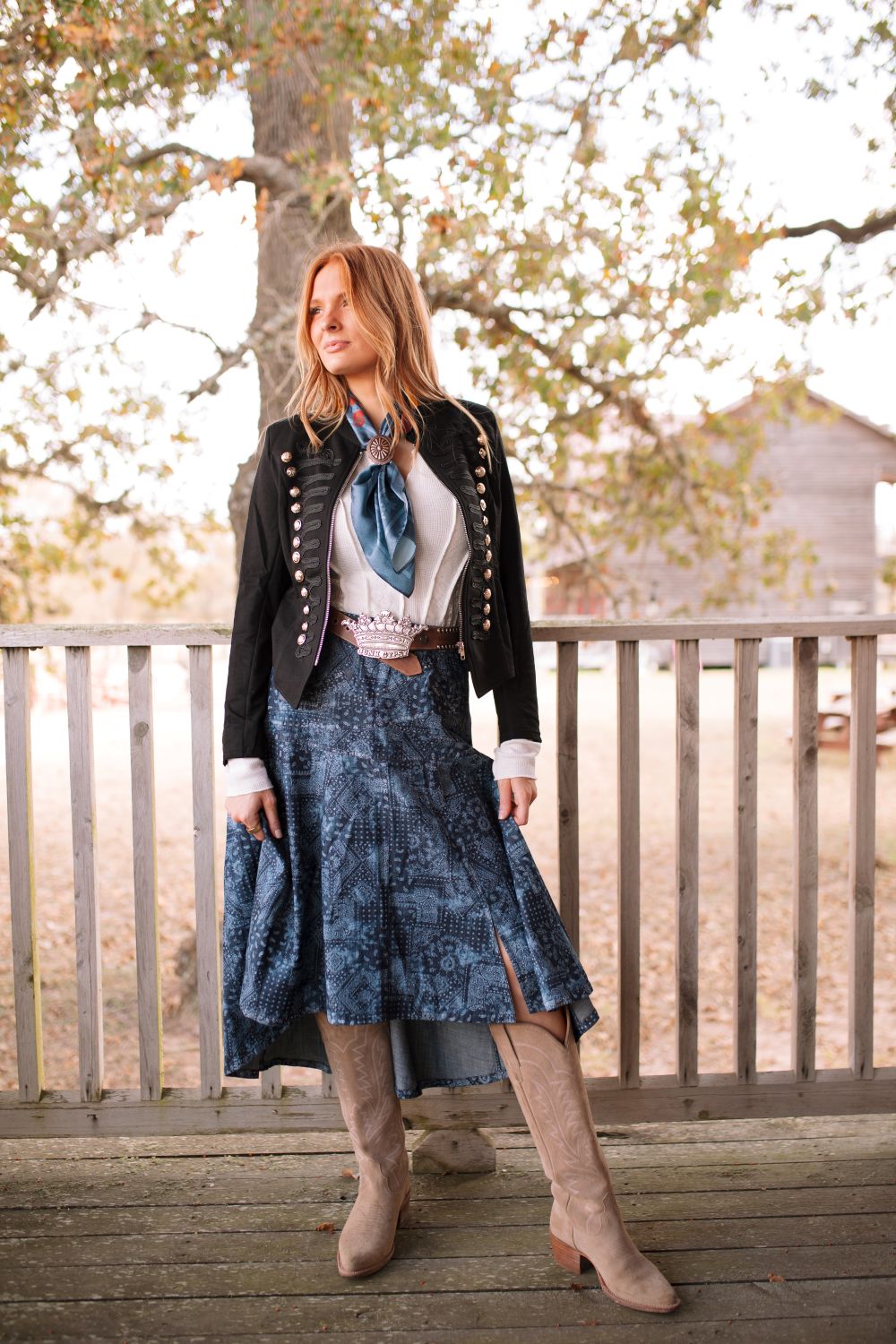 Rodeo Quincy Denim Rose Skirt