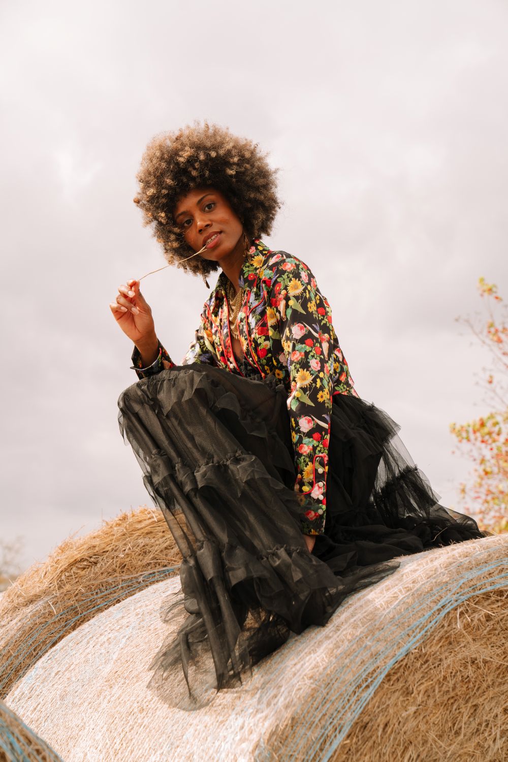 Rodeo Quincy Floral Black Button Up