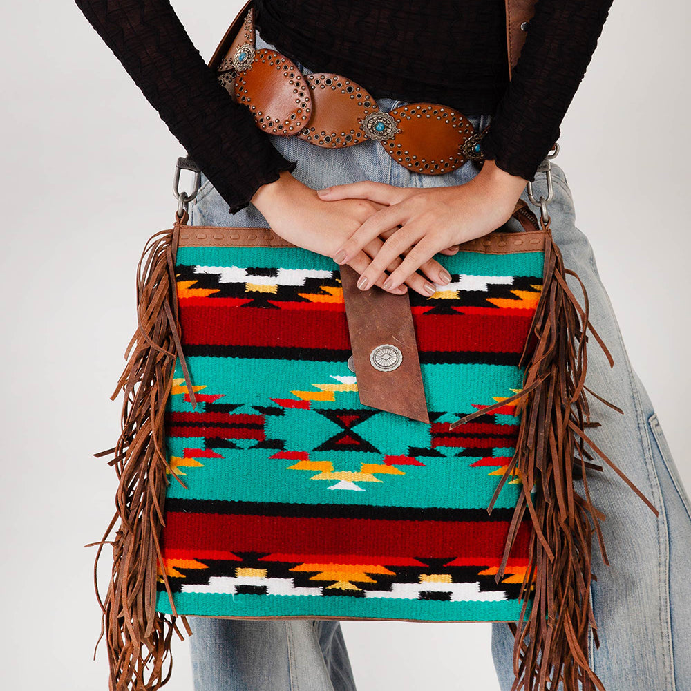 Myra Loyal West Long Chap Cowhide Tassle Bag