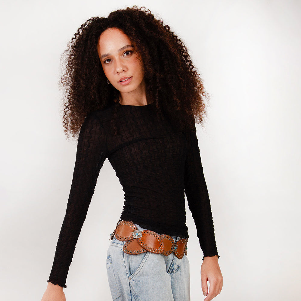 Myra Loyal West Alta Buena Leather Belt In Calfskin